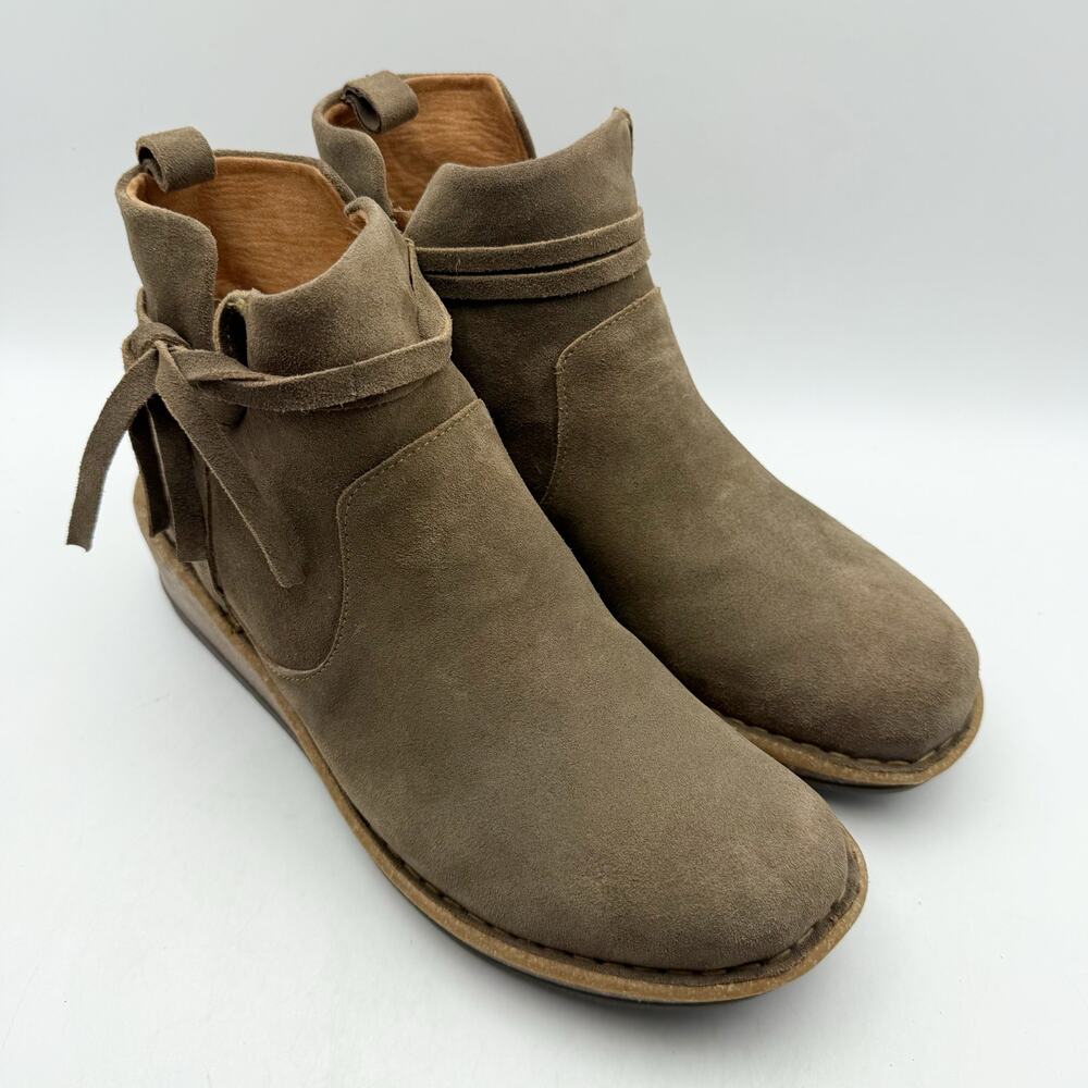 Born Taupe Suede Wedge Ankle Boots - Picture 6 of 14